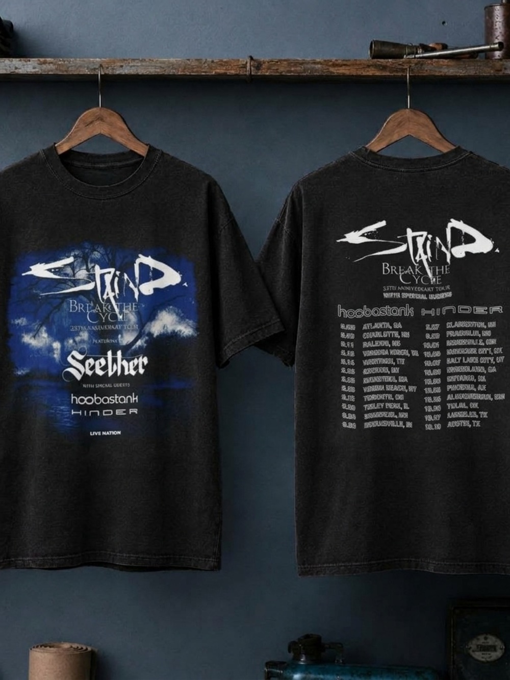 Staind 'Break the Cycle' Tour 2023 Shirt, Rock Concert Graphic Tee — Unisex